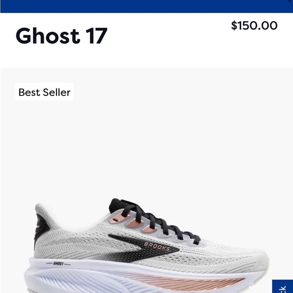 Brooks Ghost 17, size 8